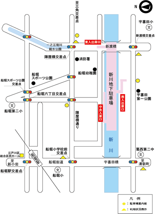 新川地下駐車場所在地マップ
